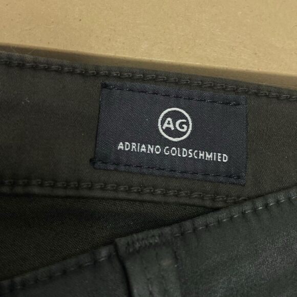 AG Adriano Goldschmied Prima Pants Womens 29x32 (Tag 27) Green Faux Leather NEW - Picture 3 of 10